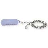 Chaîne inox 1 m avec 2 crochets en S pour attache brosse à ongles